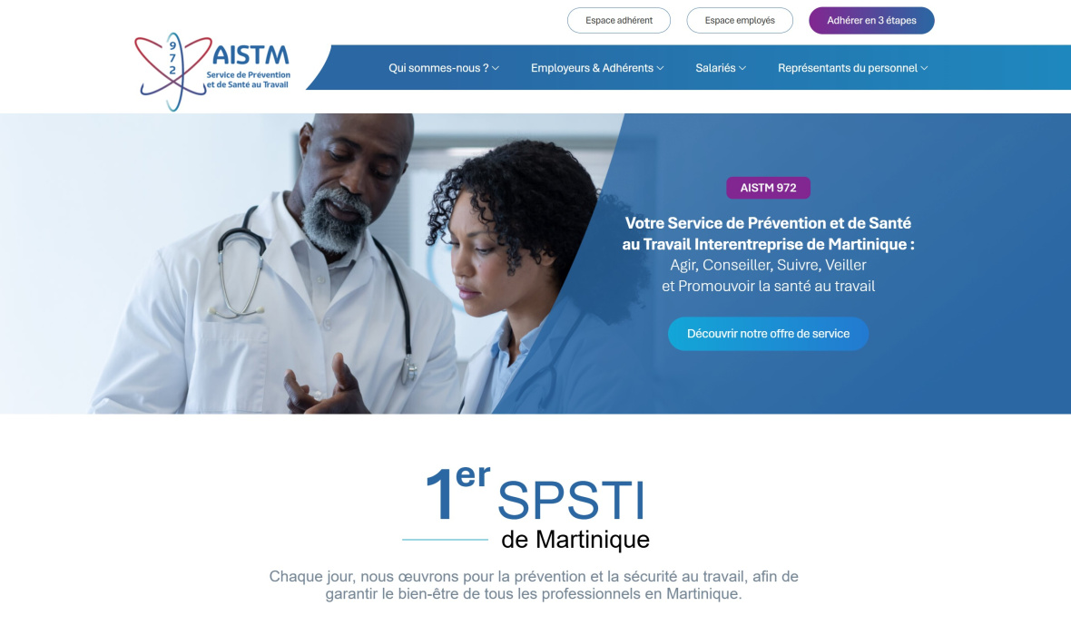 page de présentation site internet AISTM